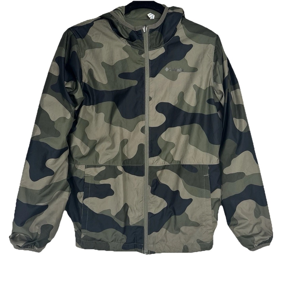 Columbia Kids‎ Reversible Jacket Size Large Green Camo Outdoors